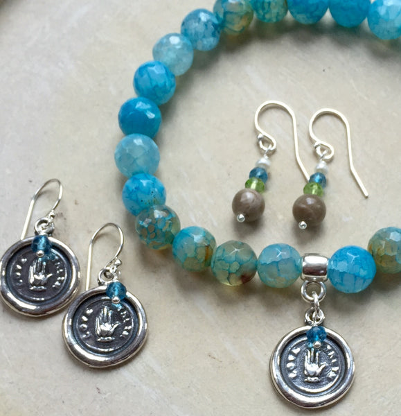 Heart in Hand Agate Bracelet