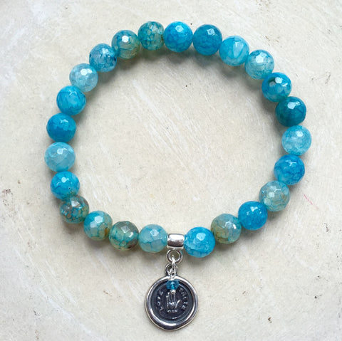 Heart in Hand Agate Bracelet