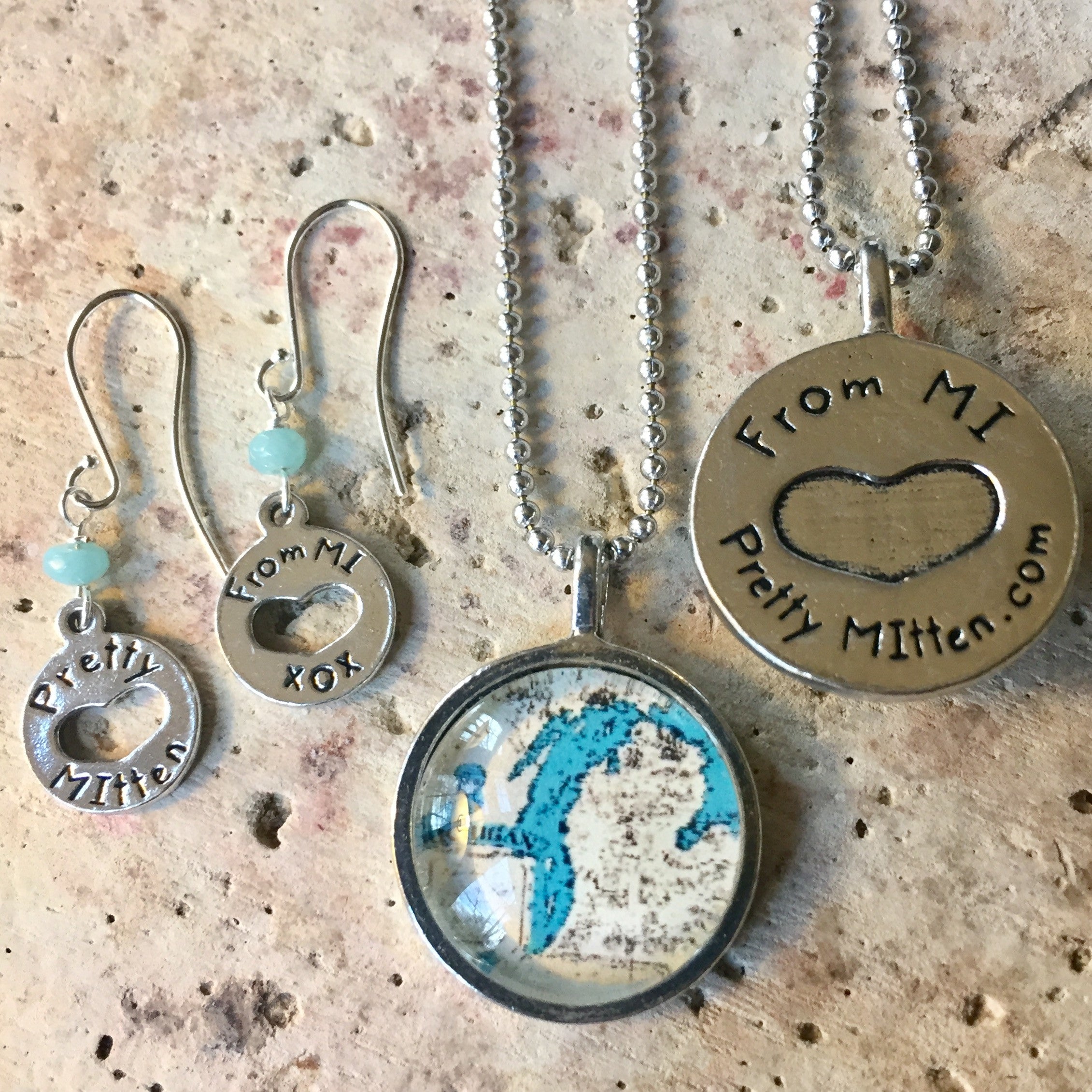 Vintage Map Necklace